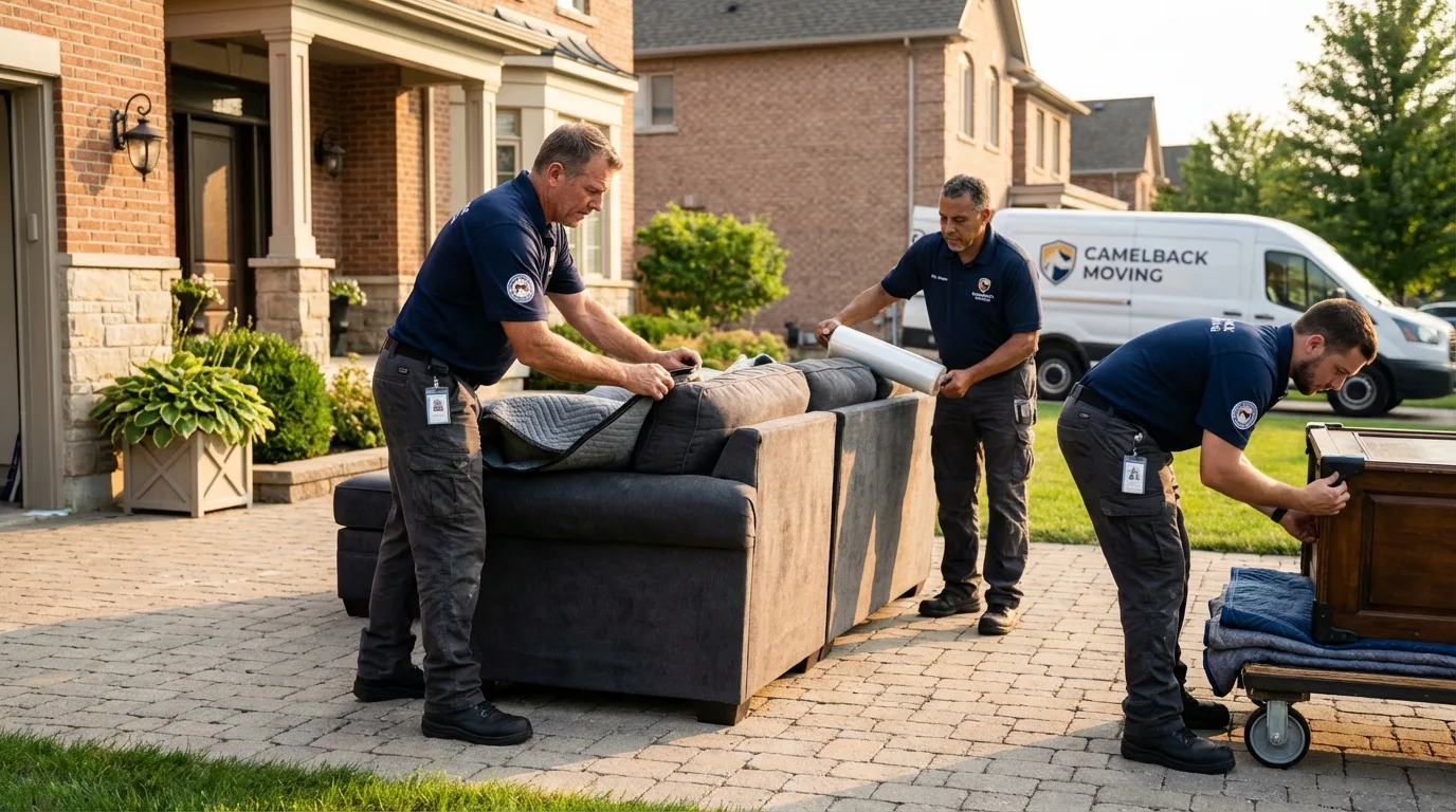 Large estate moving crew wrapping furniture in Itta Bena, MS